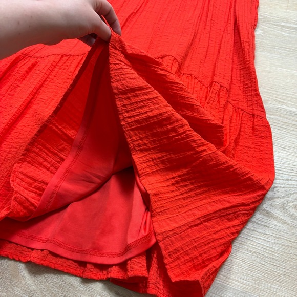 Nine West Sleeveless Gauze Maxi Dress Women's XXL Color Orange/Red - Picture 2 of 8
